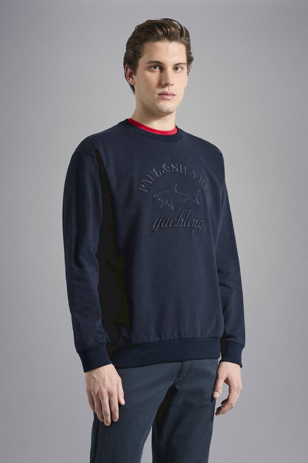 Paul & Shark Felpa in cotone con mega Logo ricamato Paul & Shark