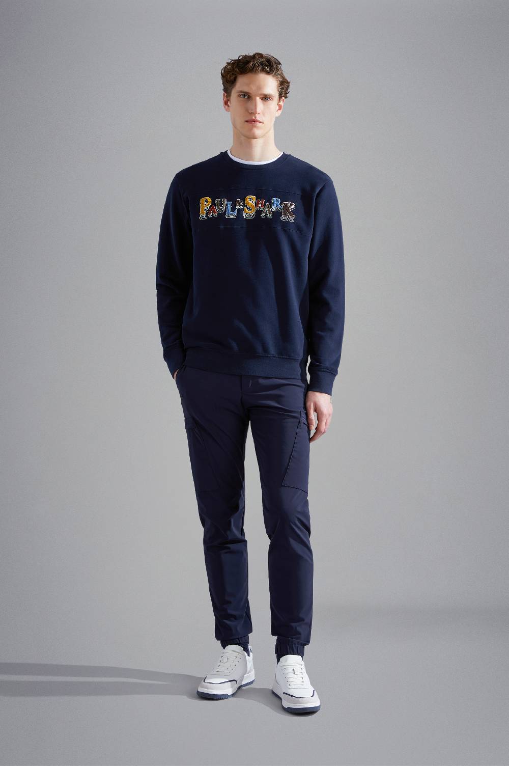 Paul & Shark Felpa In Cotone Con Ricamo Multicolor Paul & Shark