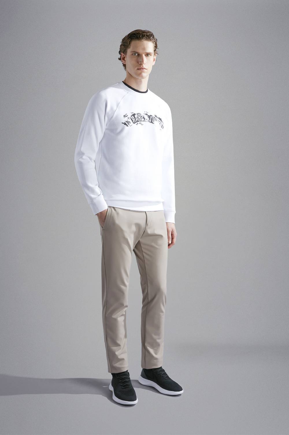 Paul & Shark Felpa In Cotone Soft Active Fleece Con Stampa Paul & Shark