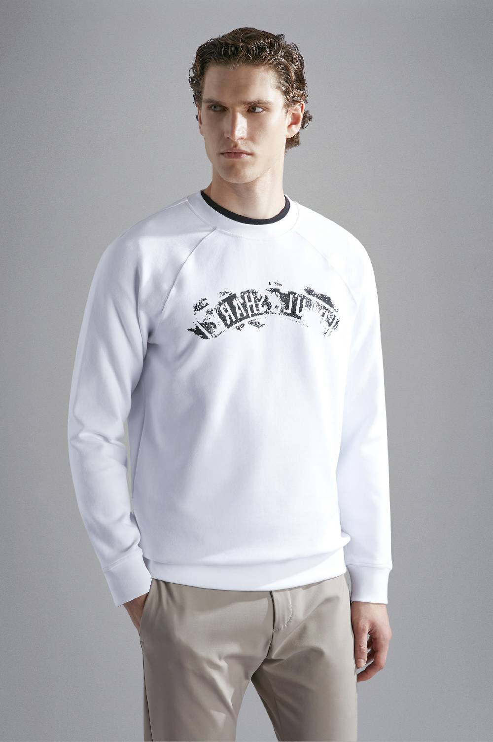 Paul & Shark Felpa in cotone Soft Active Fleece con stampa Paul & Shark