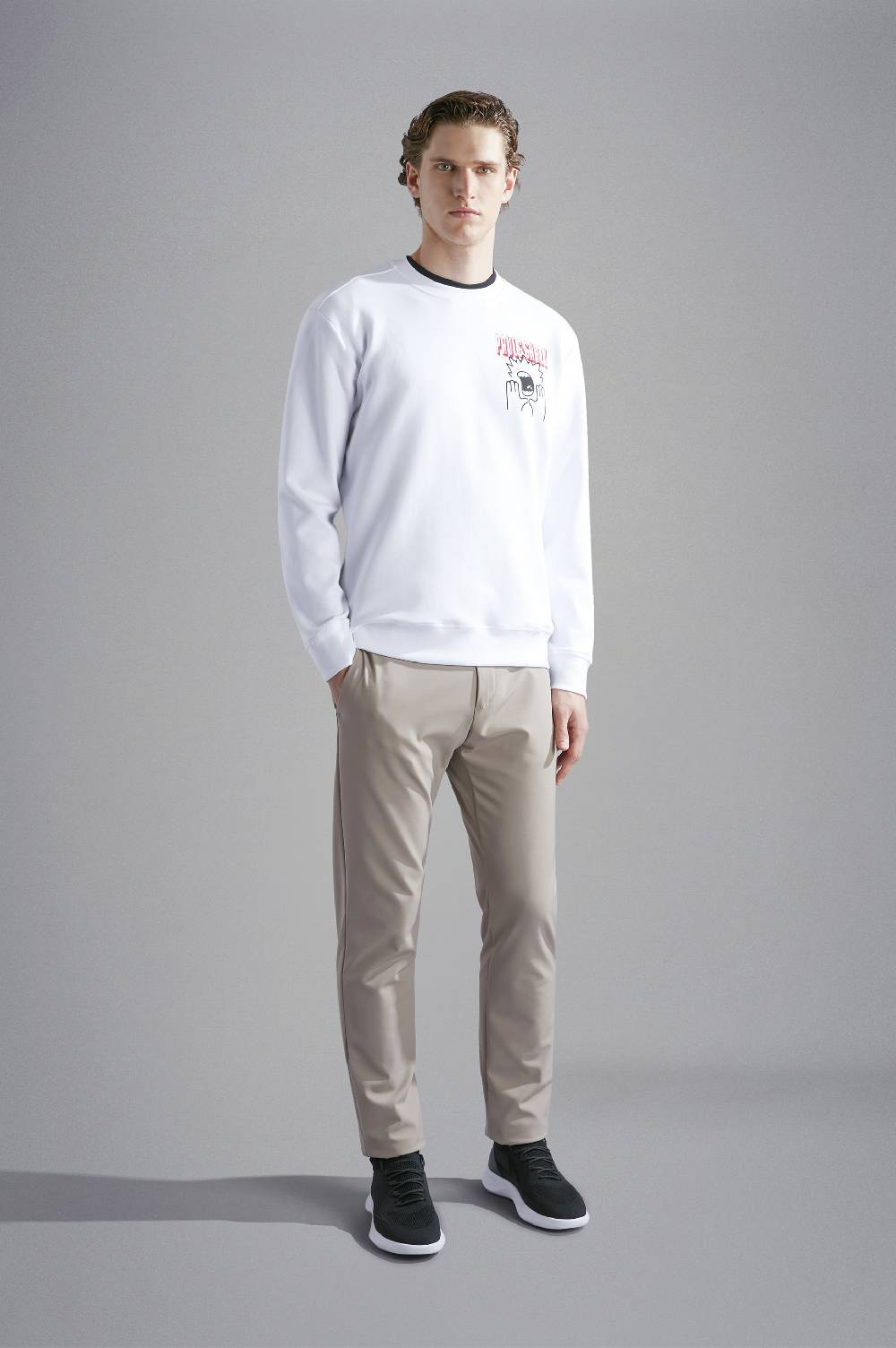 Paul & Shark Felpa In Cotone Soft Active Fleece Con Stampe Paul & Shark