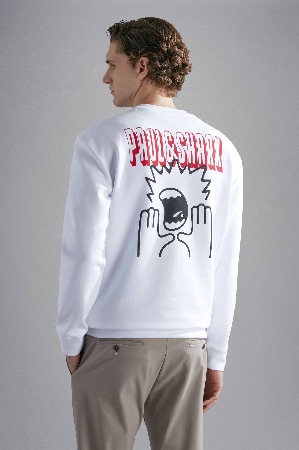 Paul & Shark Felpa In Cotone Soft Active Fleece Con Stampe Paul & Shark