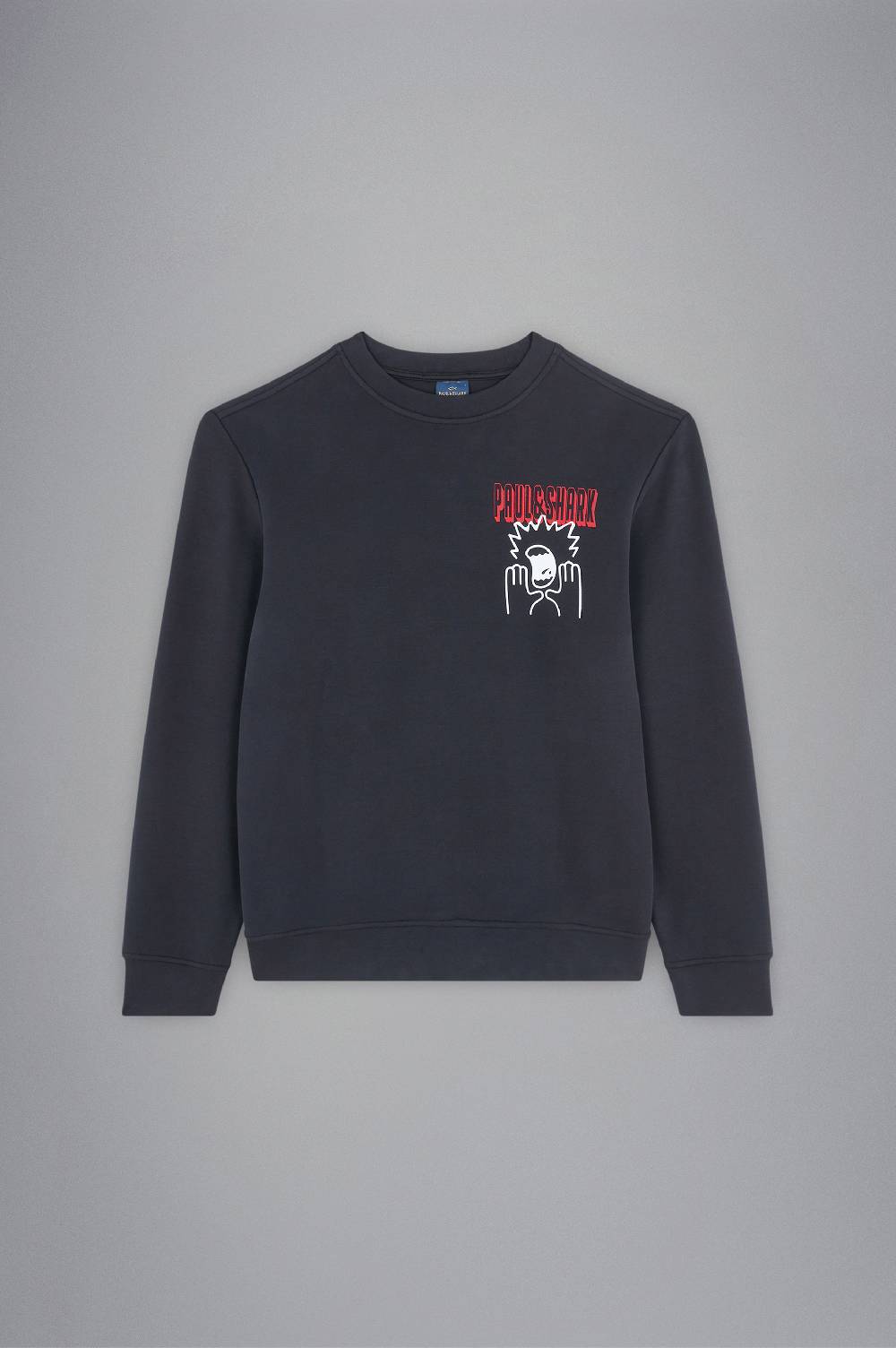 Paul & Shark Felpa In Cotone Soft Active Fleece Con Stampe Paul & Shark