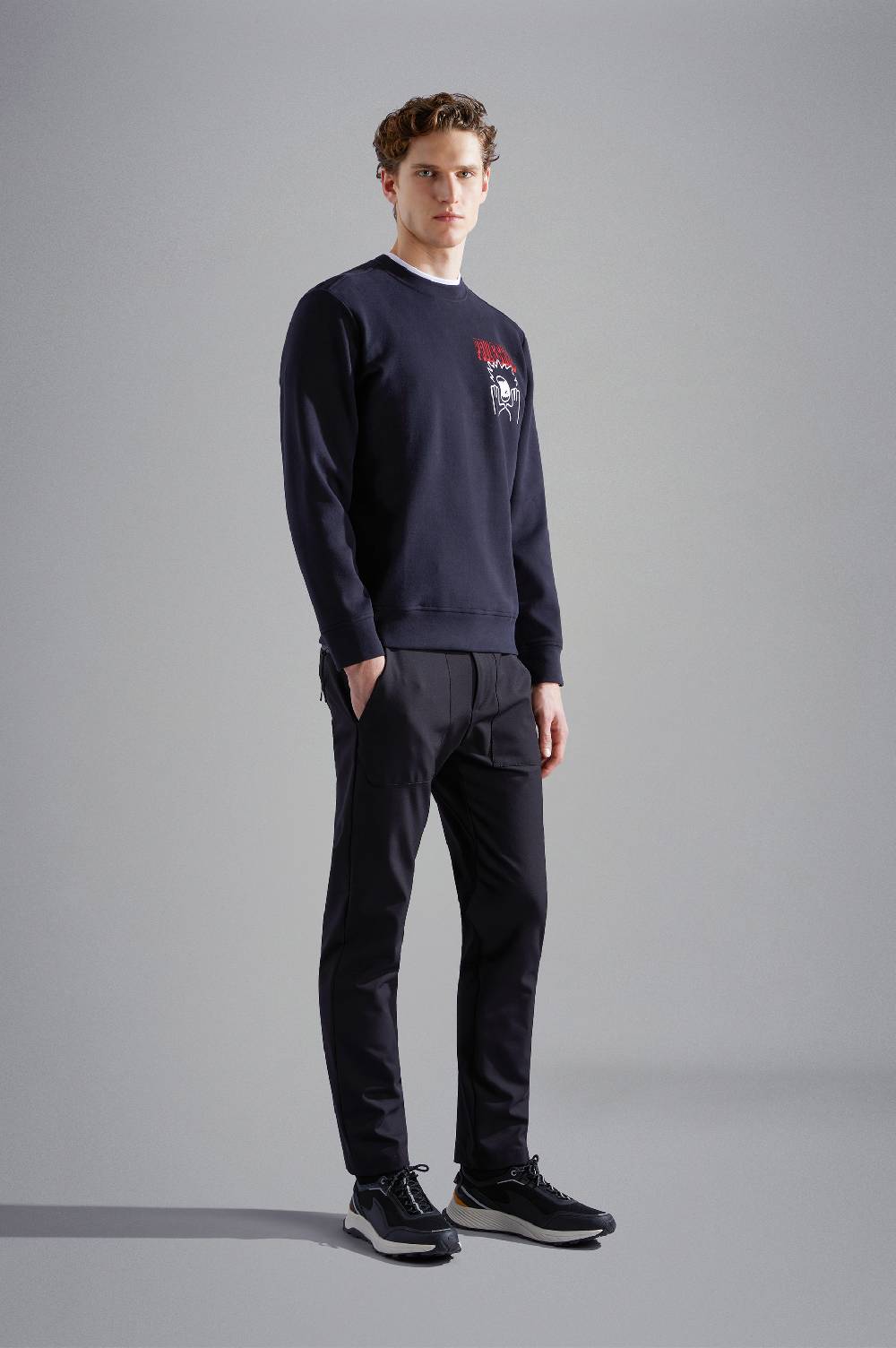 Paul & Shark Felpa In Cotone Soft Active Fleece Con Stampe Paul & Shark