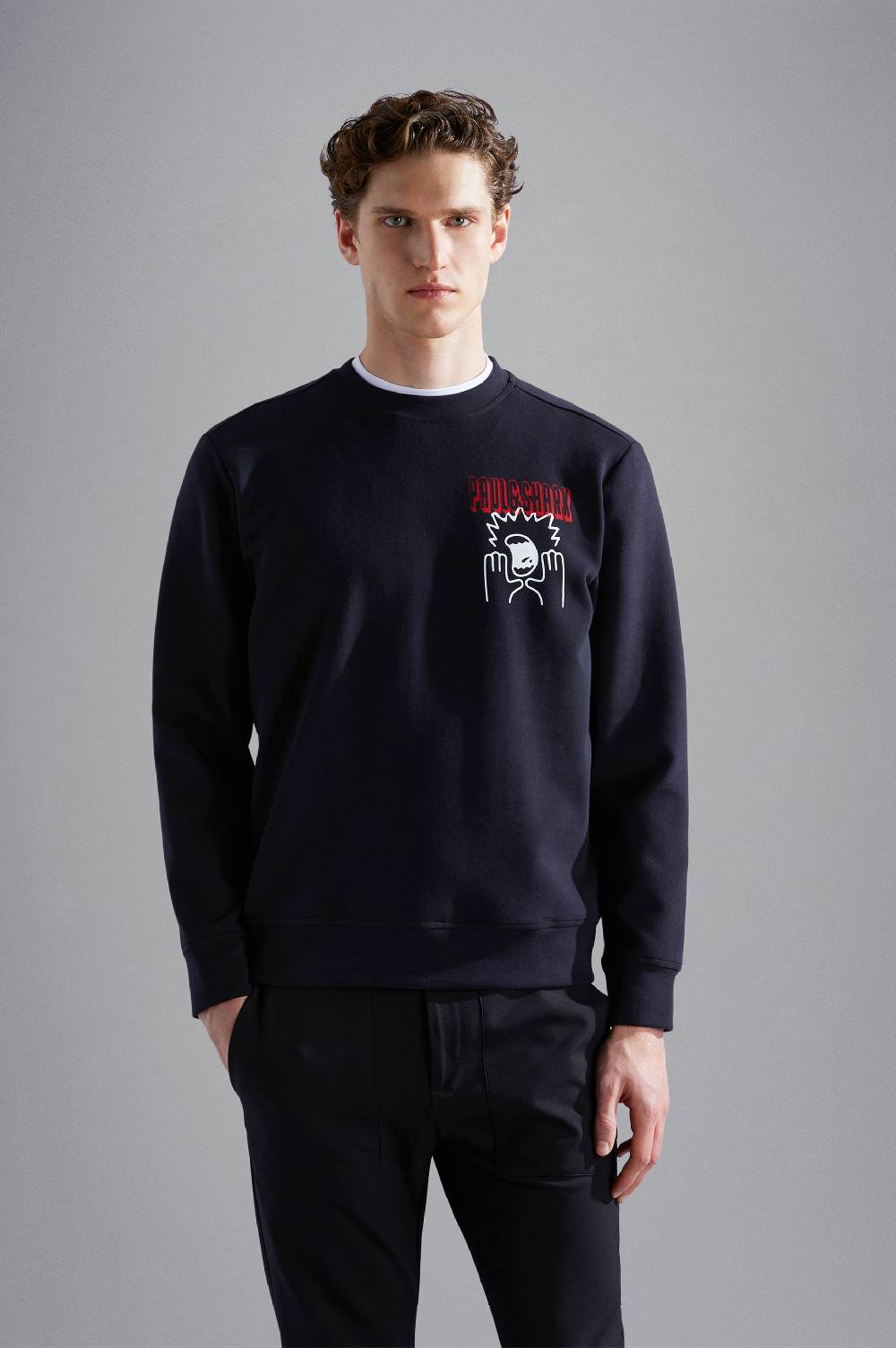 Paul & Shark Felpa in cotone Soft Active Fleece con stampe Paul & Shark