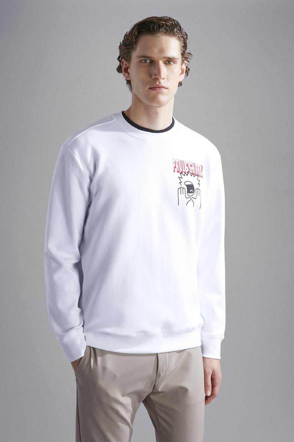 Paul & Shark Felpa in cotone Soft Active Fleece con stampe Paul & Shark