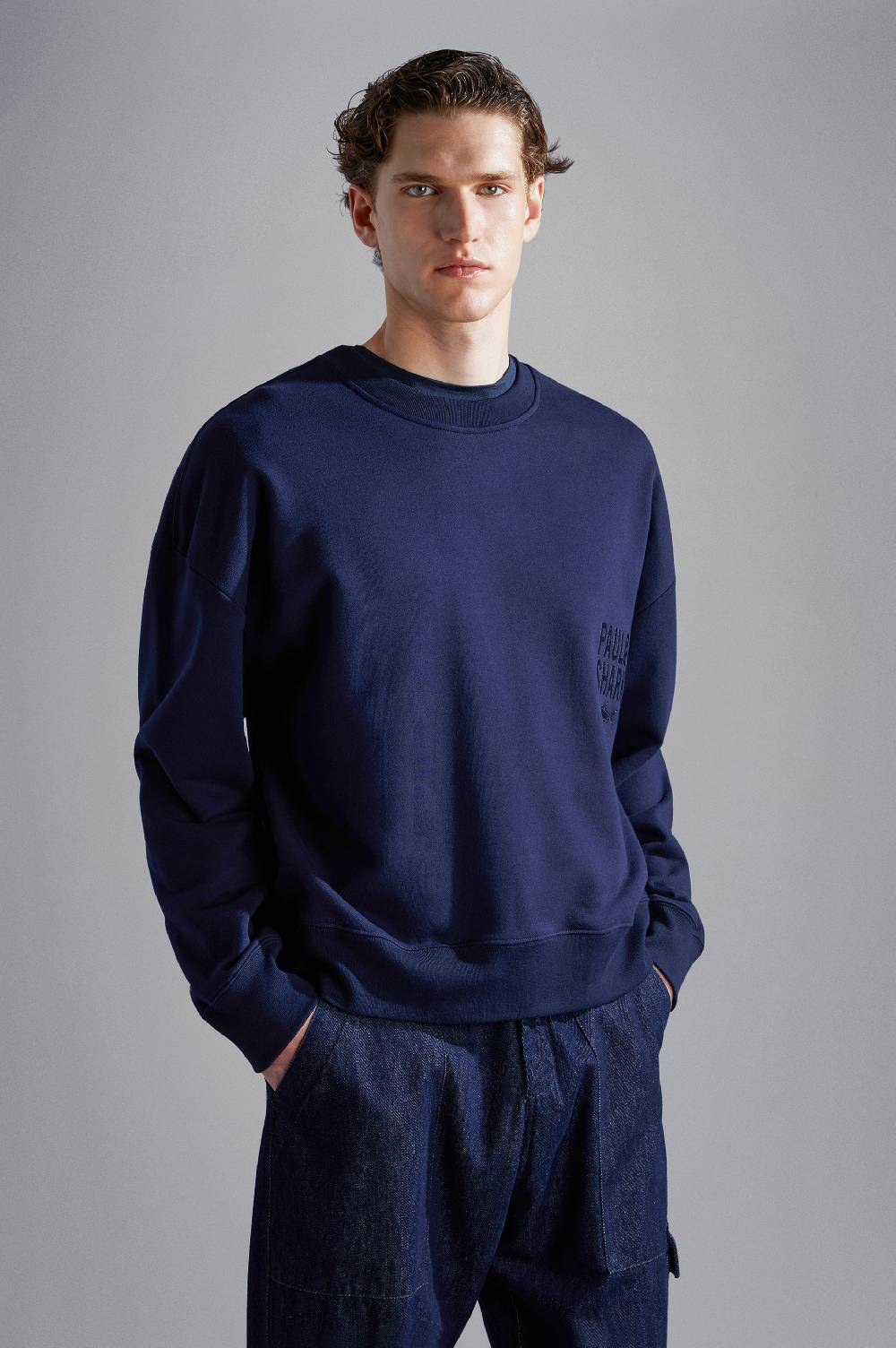 Paul & Shark Felpa in cotone Winter Fleece con ricami Paul & Shark