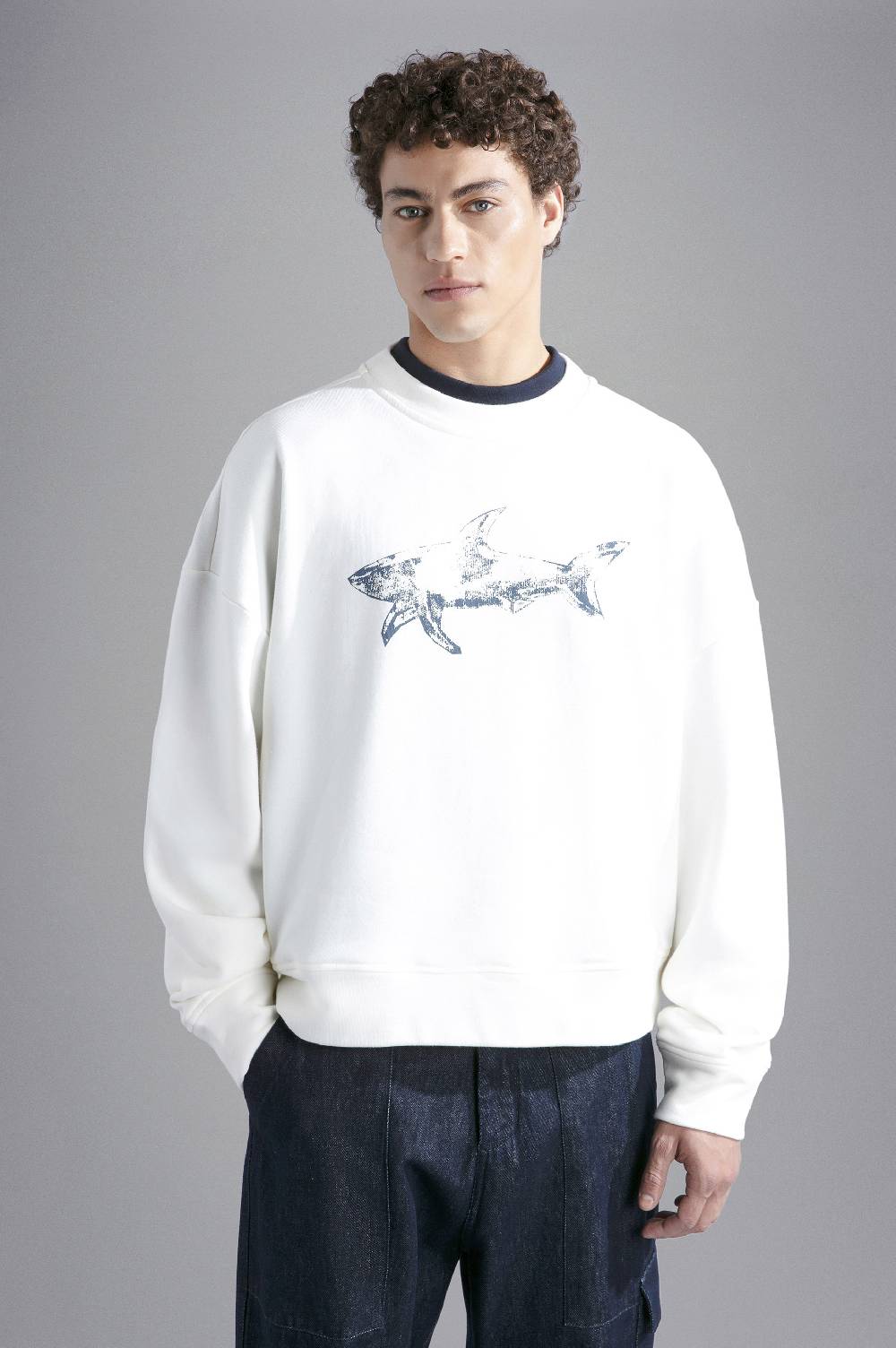 Paul & Shark Felpa in cotone Winter Fleece con stampa Paul & Shark