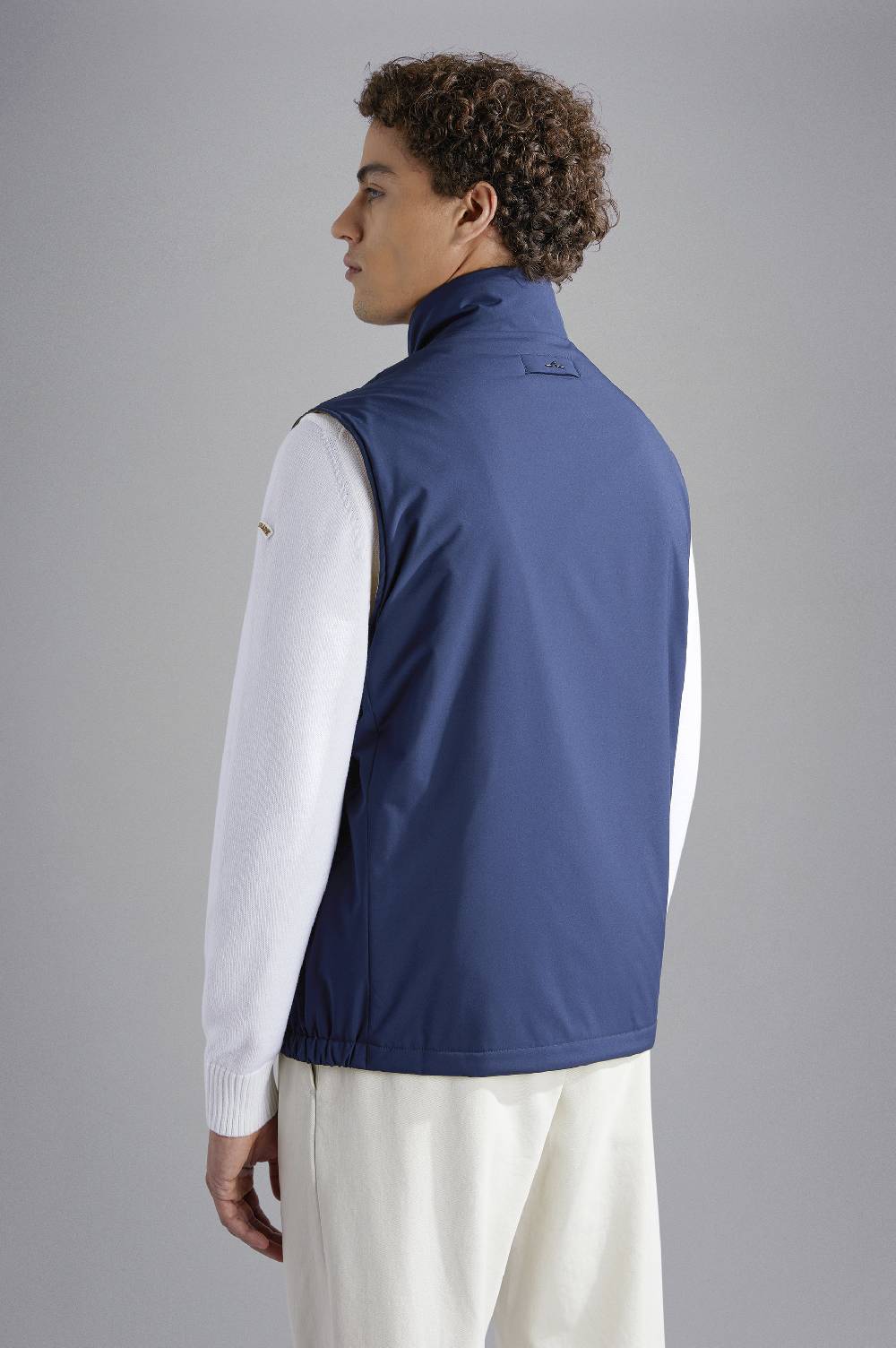 Paul & Shark Gilet Double Face In Typhoon Platinum Paul & Shark