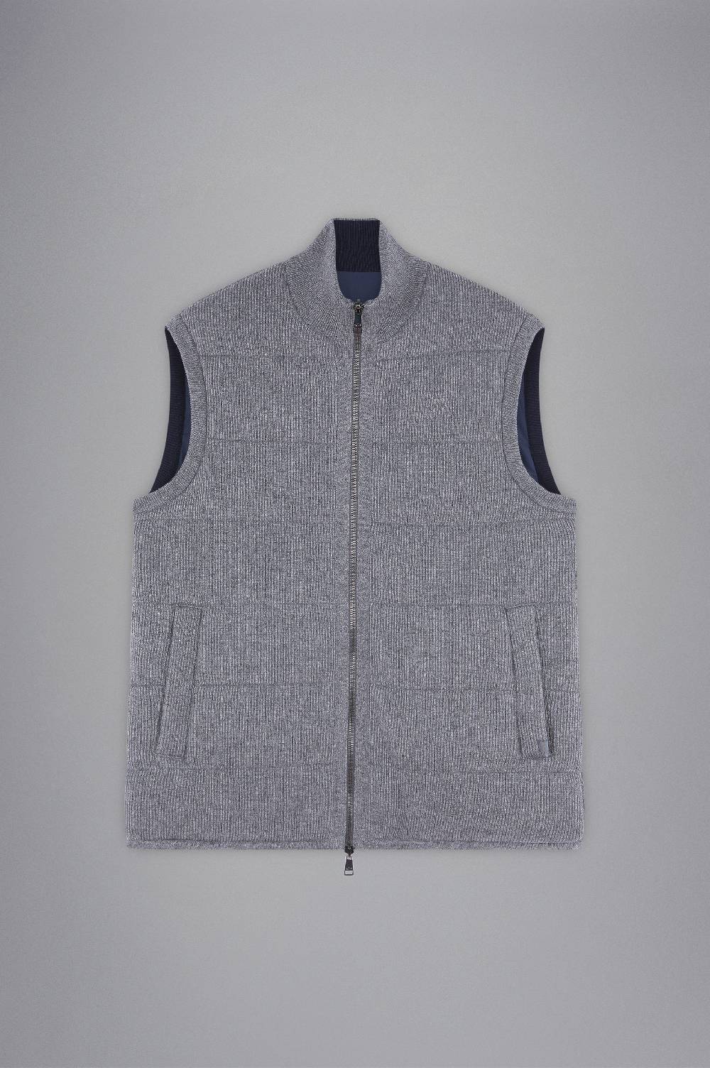 Paul & Shark Gilet Hybrid In Lana, Cashmere E Typhoon Platinum Paul & Shark