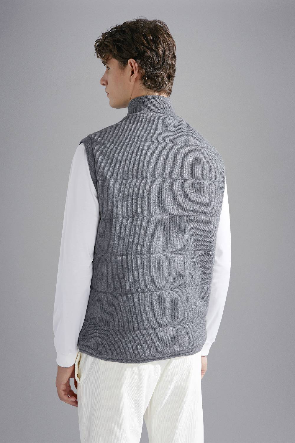 Paul & Shark Gilet Hybrid In Lana, Cashmere E Typhoon Platinum Paul & Shark