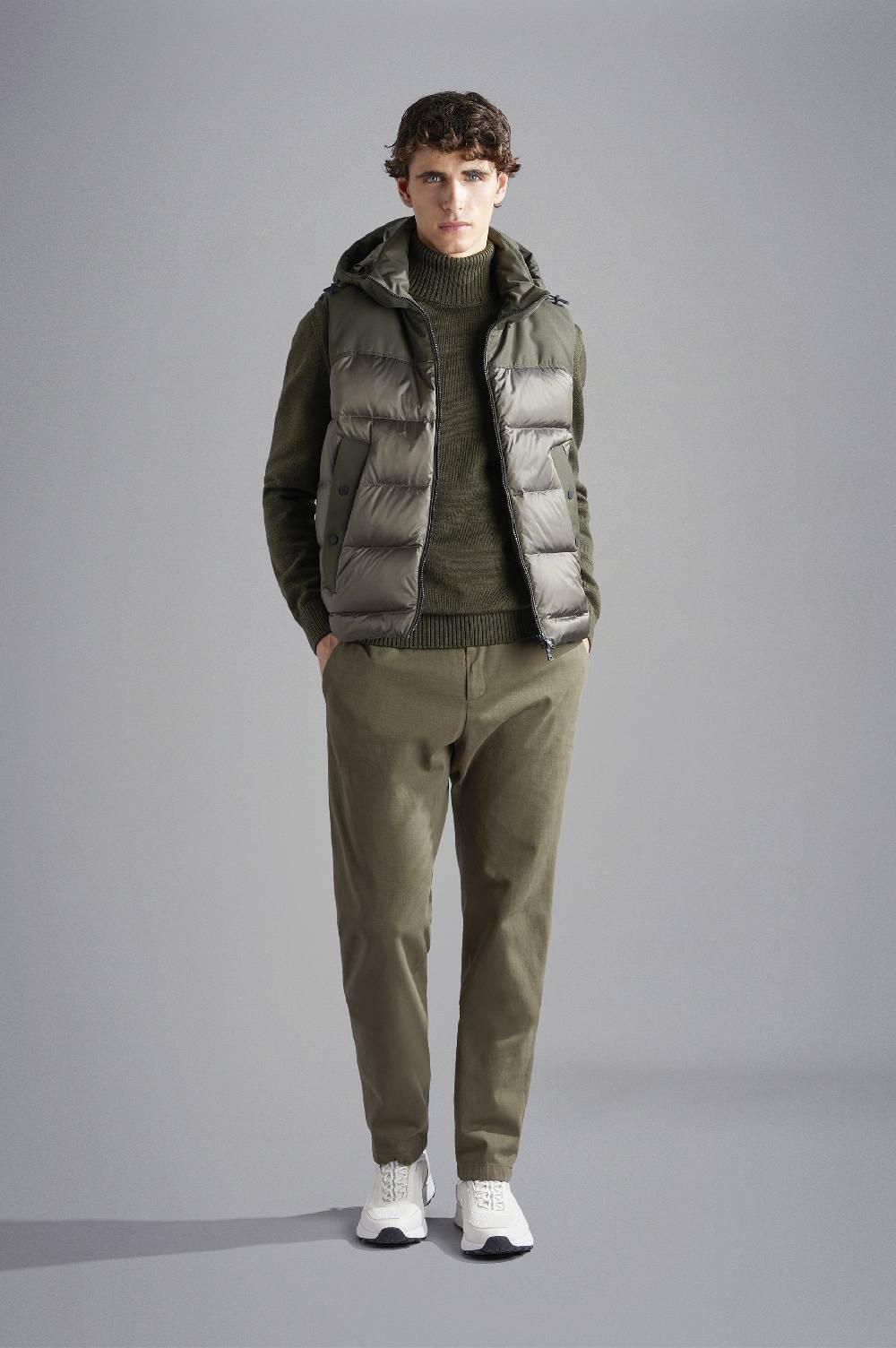 Paul & Shark Gilet Hybrid In Nylon Cangiante E Tessuto Tecnico Paul & Shark