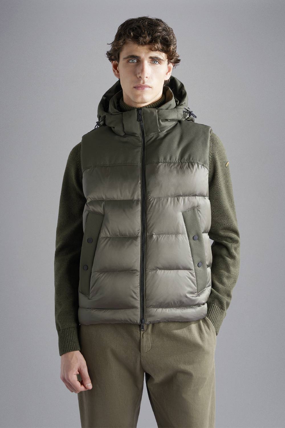 Paul & Shark Gilet Hybrid in nylon cangiante e tessuto tecnico Paul & Shark
