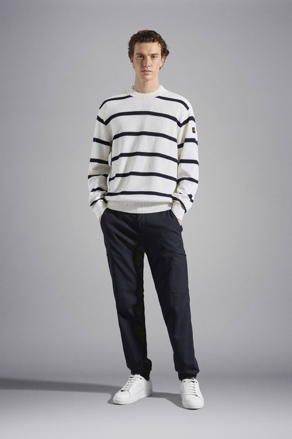 Paul & Shark Girocollo In Lana Bretagne Con Badge Iconico Paul & Shark