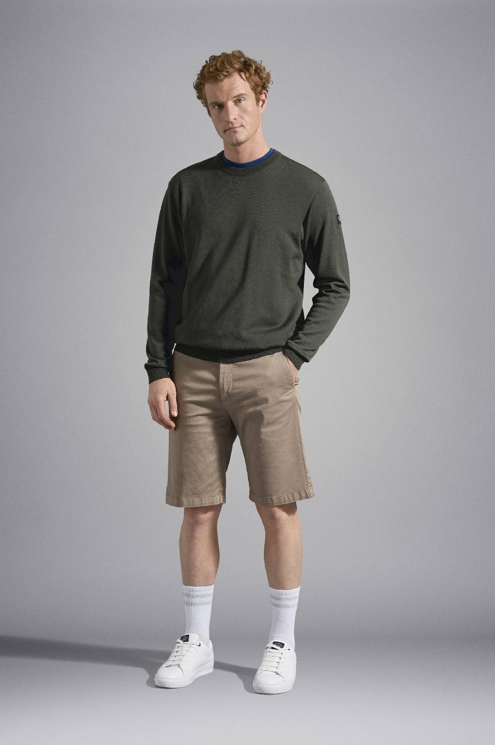 Paul & Shark Girocollo In Lana Merino Con Badge Iconico Paul & Shark