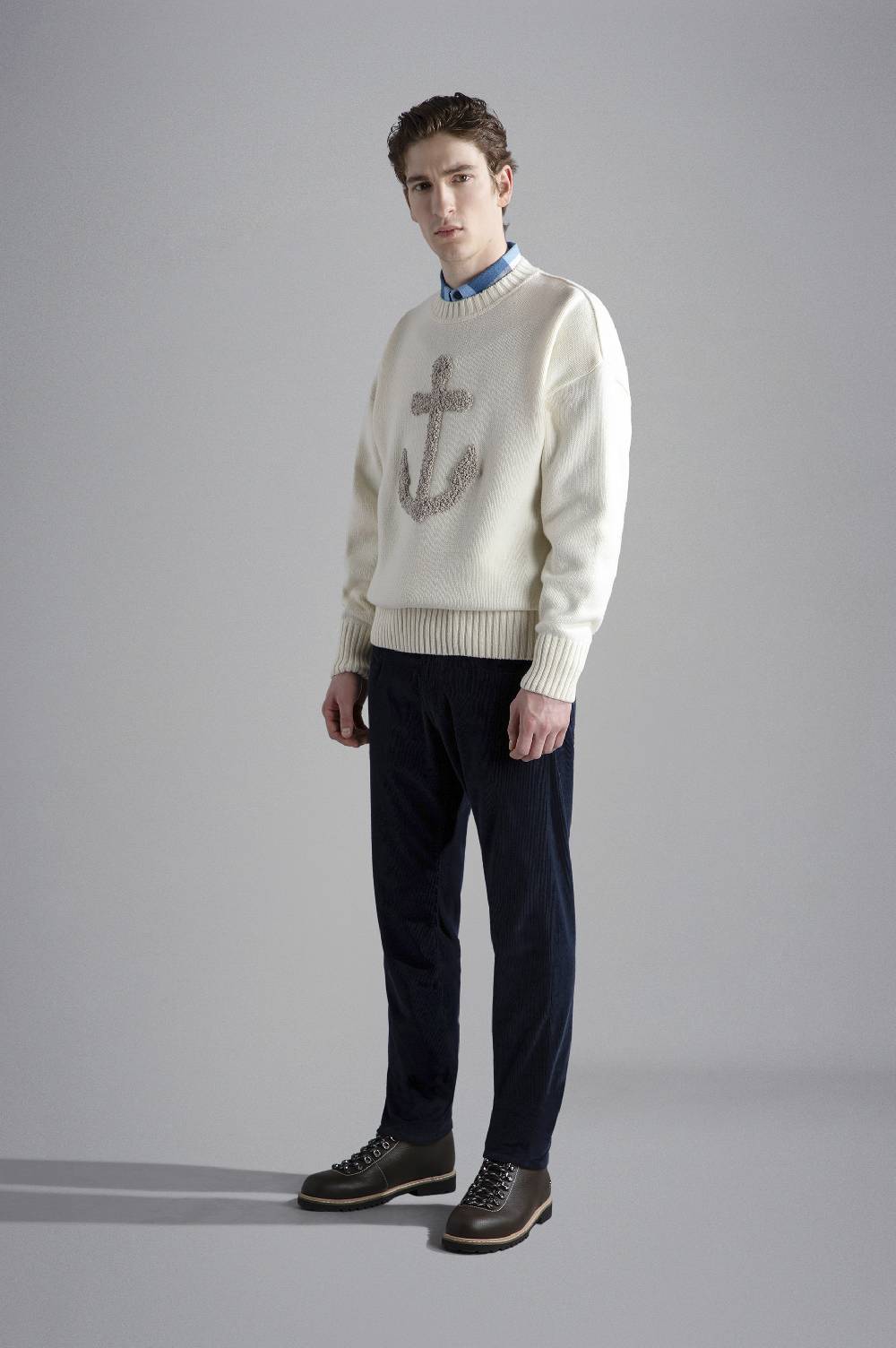 Paul & Shark Girocollo Re-Wool Con Ancora Ricamata Paul & Shark