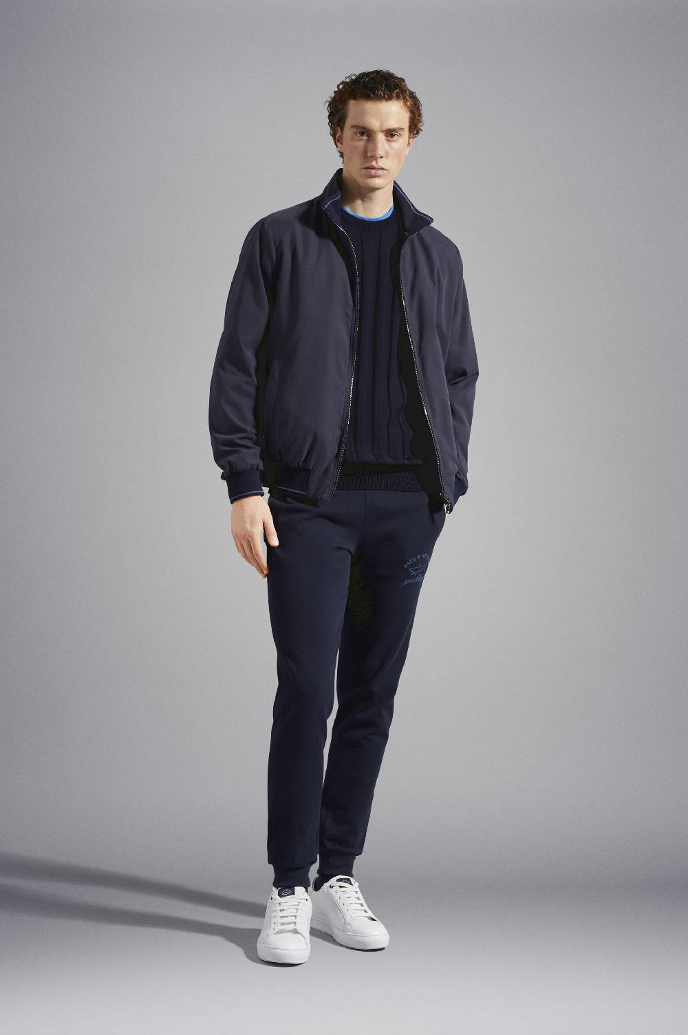 Paul & Shark Giubbotto In Microfibra Con Badge Iconico Paul & Shark