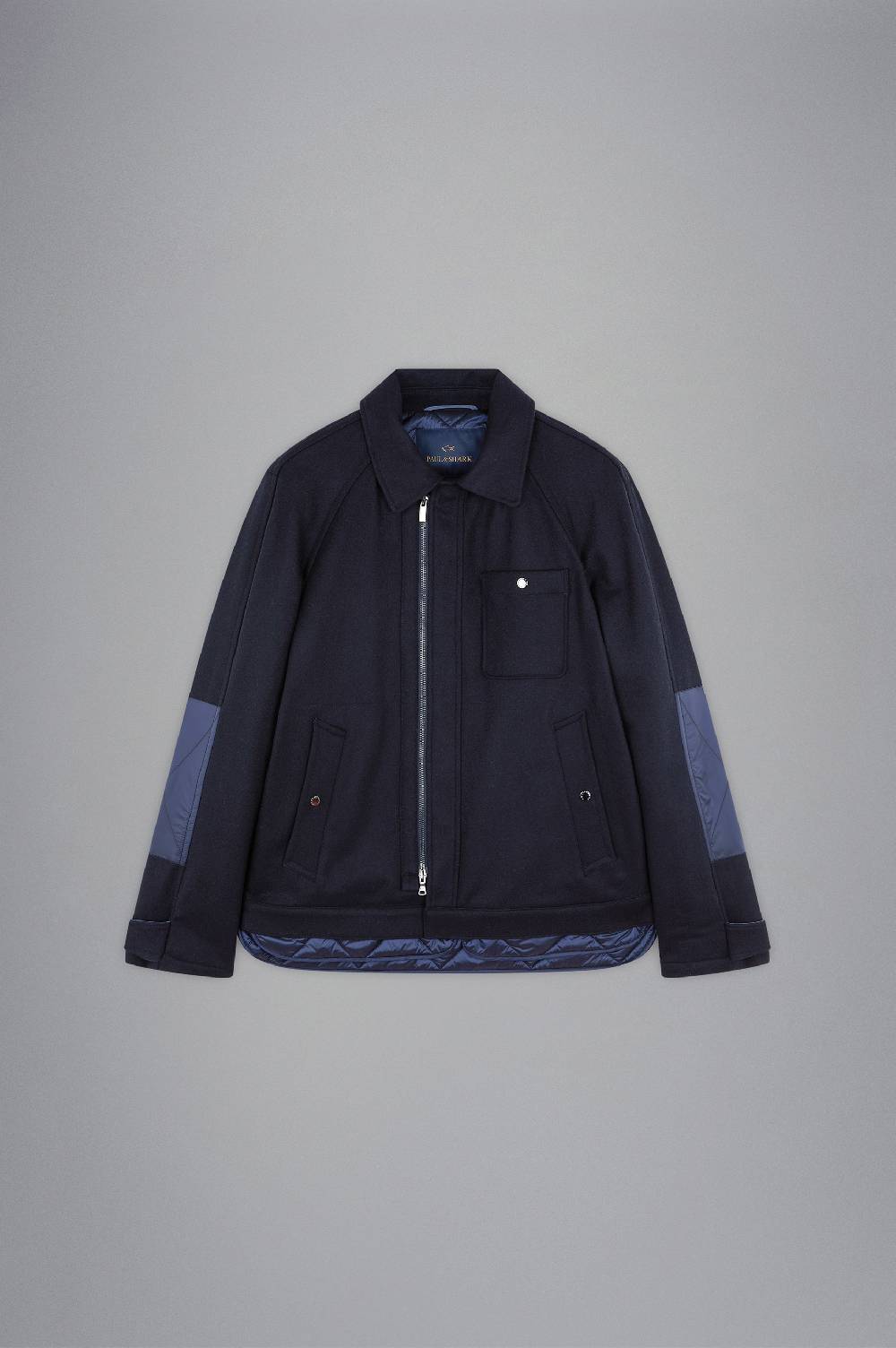 Paul & Shark Giubbotto In Re-Wool Con Fodera In Nylon Cangiante Paul & Shark