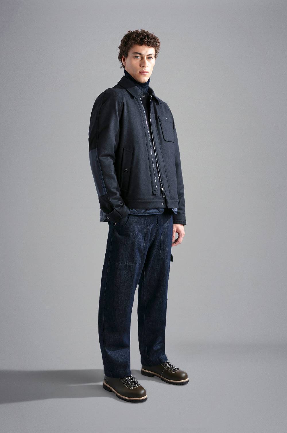 Paul & Shark Giubbotto In Re-Wool Con Fodera In Nylon Cangiante Paul & Shark