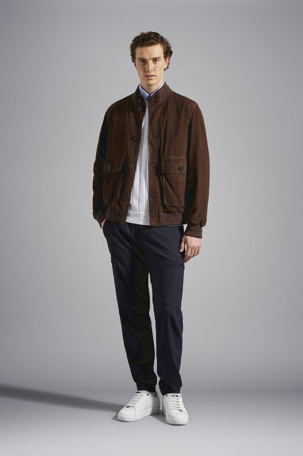 Paul & Shark Giubbotto In Suede Aqualeather Paul & Shark