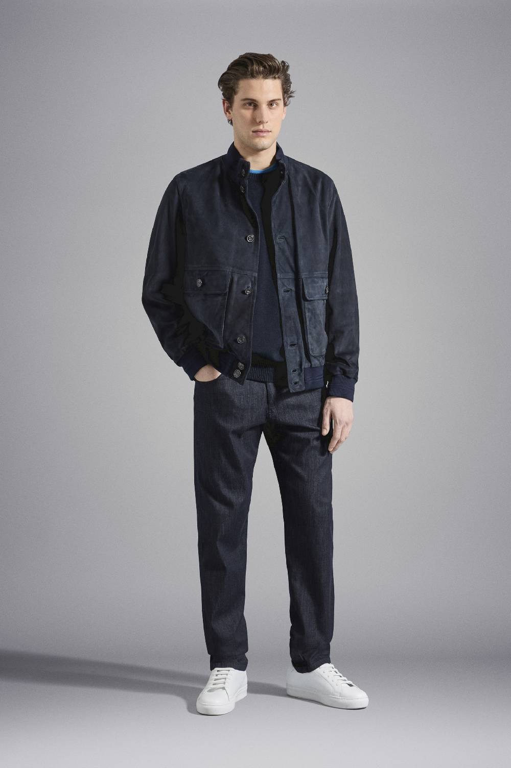 Paul & Shark Giubbotto In Suede Aqualeather Paul & Shark