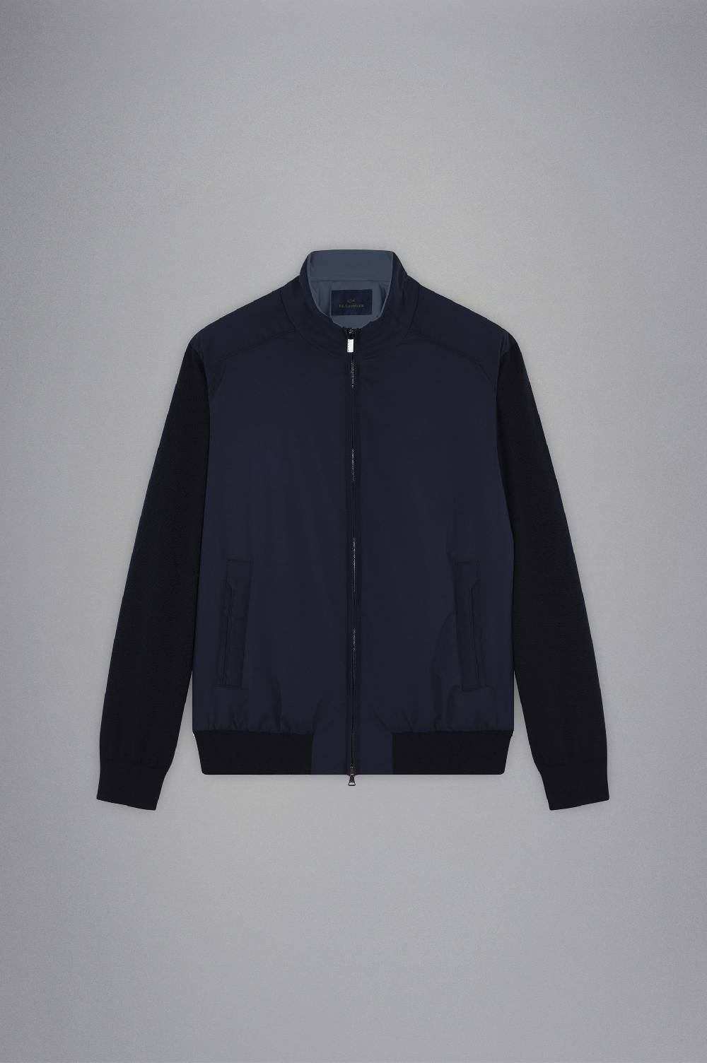 Paul & Shark Maglia Hybrid In Lana E Typhoon Platinum Paul & Shark