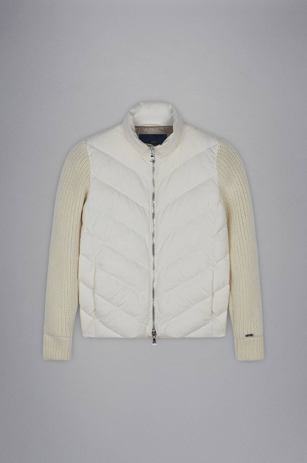 Paul & Shark Maglia Hybrid In Lana E Typhoon Platinum Paul & Shark