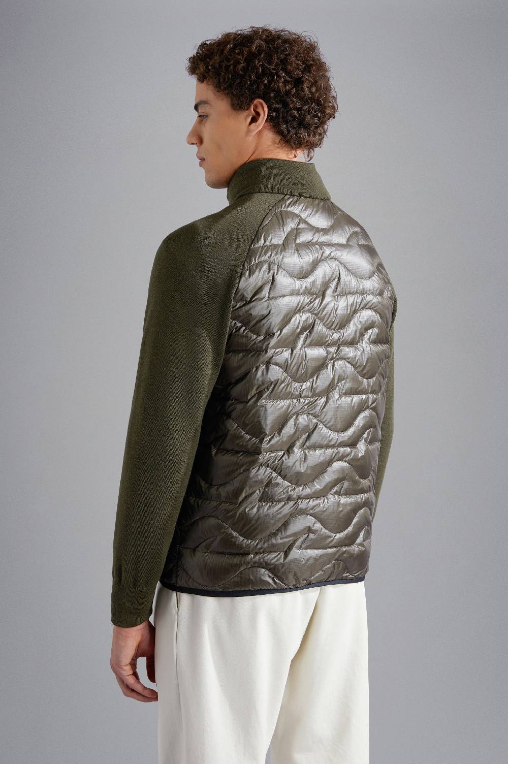 Paul & Shark Maglia Hybrid Monogram In Lana E Tessuto Tecnico Paul & Shark