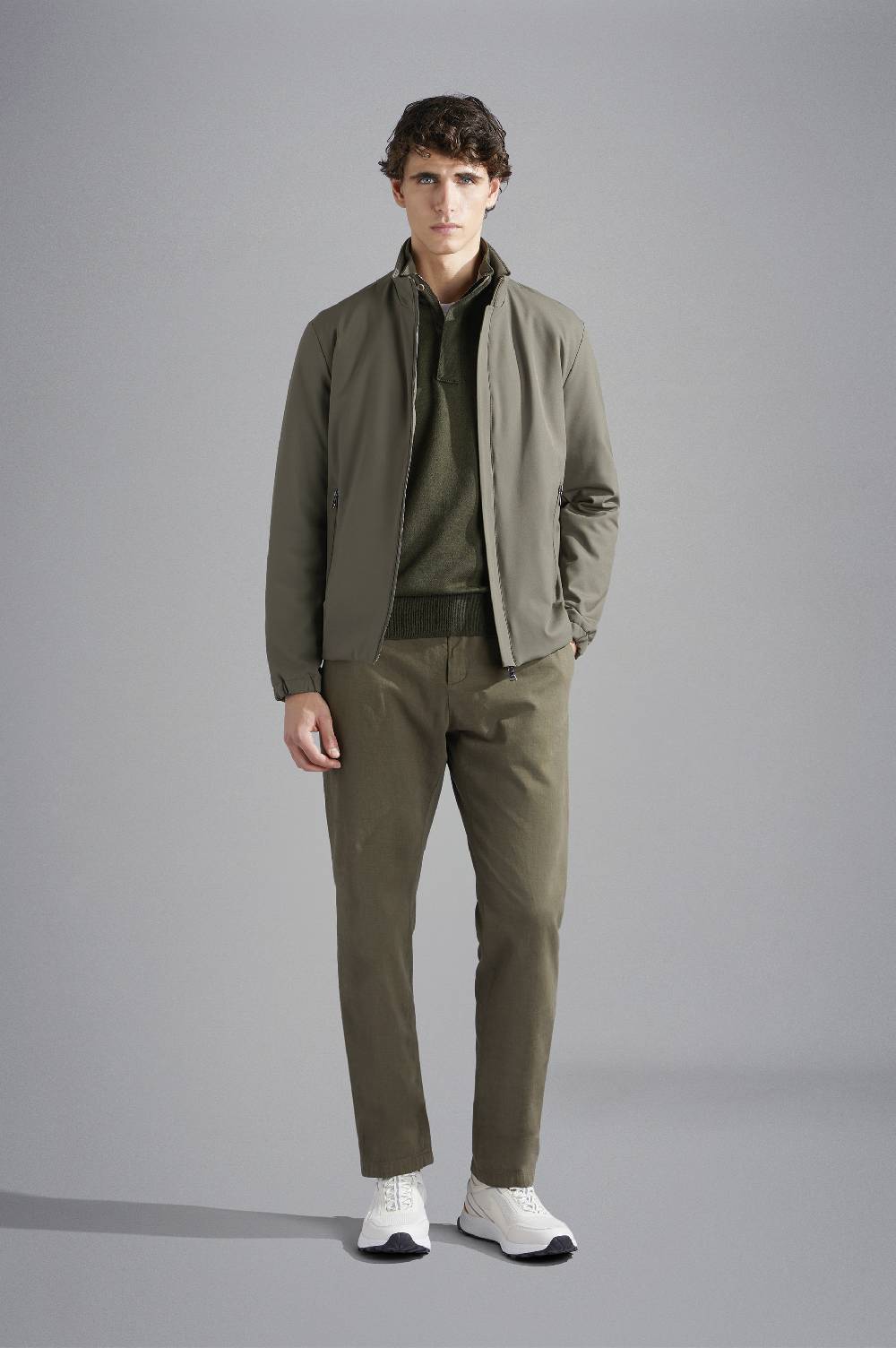 Paul & Shark Maglia In Lana Con Dettagli In Typhoon Platinum Paul & Shark