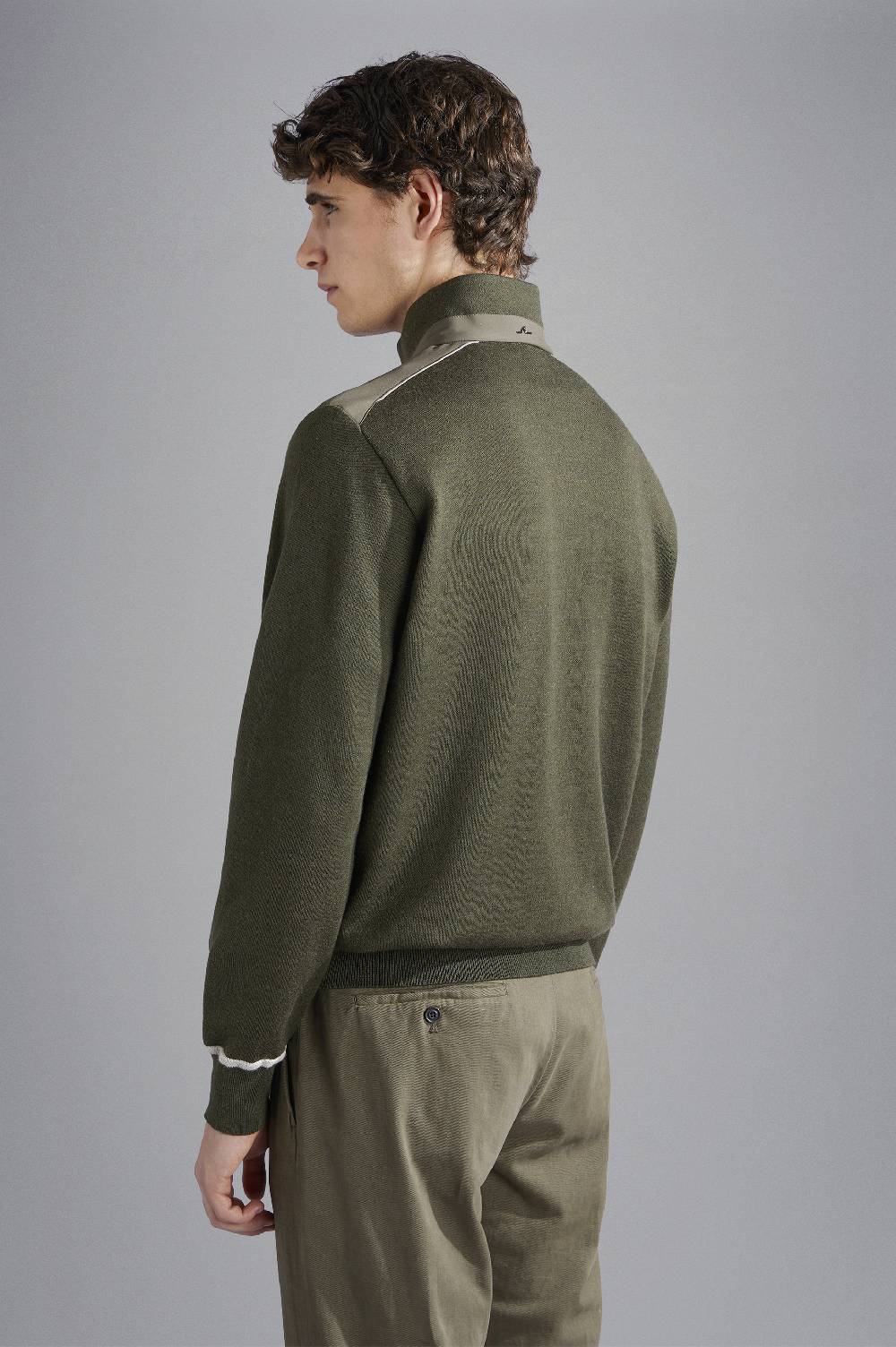 Paul & Shark Maglia In Lana Con Dettagli In Typhoon Platinum Paul & Shark