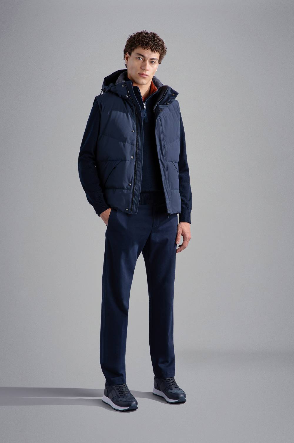 Paul & Shark Maglia In Lana Con Dettagli In Velluto Paul & Shark