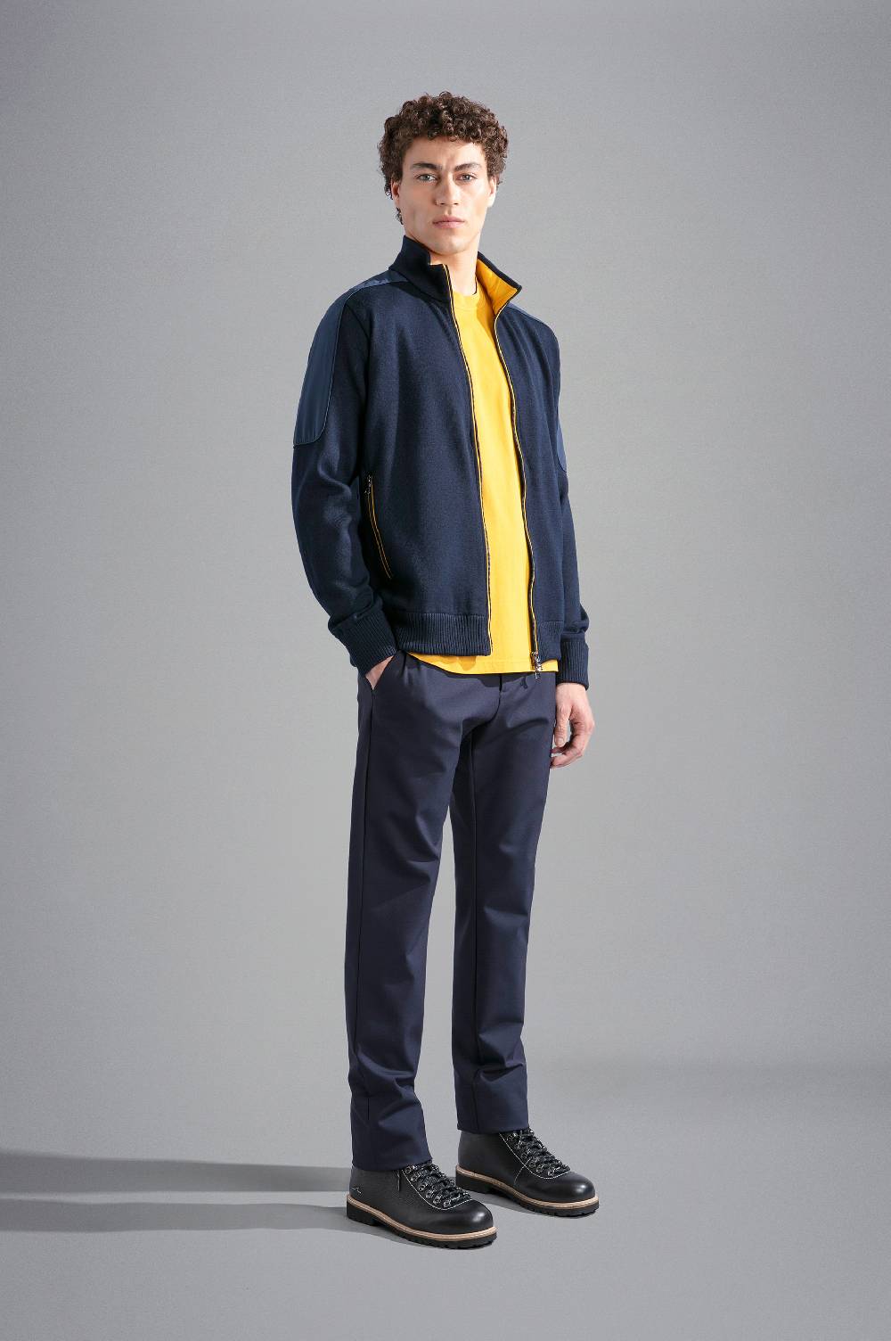 Paul & Shark Maglia In Lana Con Inserti In Tessuto Tecnico Paul & Shark