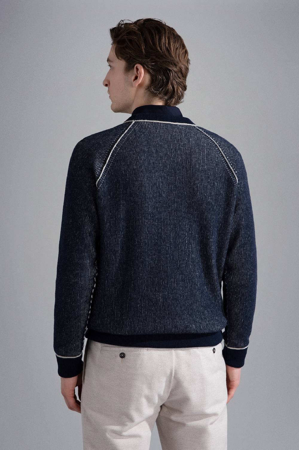 Paul & Shark Maglia In Lana Con Profili A Contrasto Paul & Shark