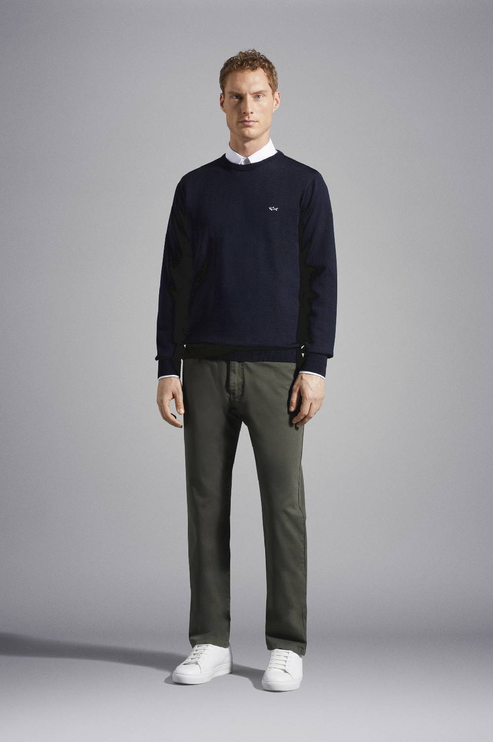 Paul & Shark Maglia In Lana Con Shark Badge Paul & Shark