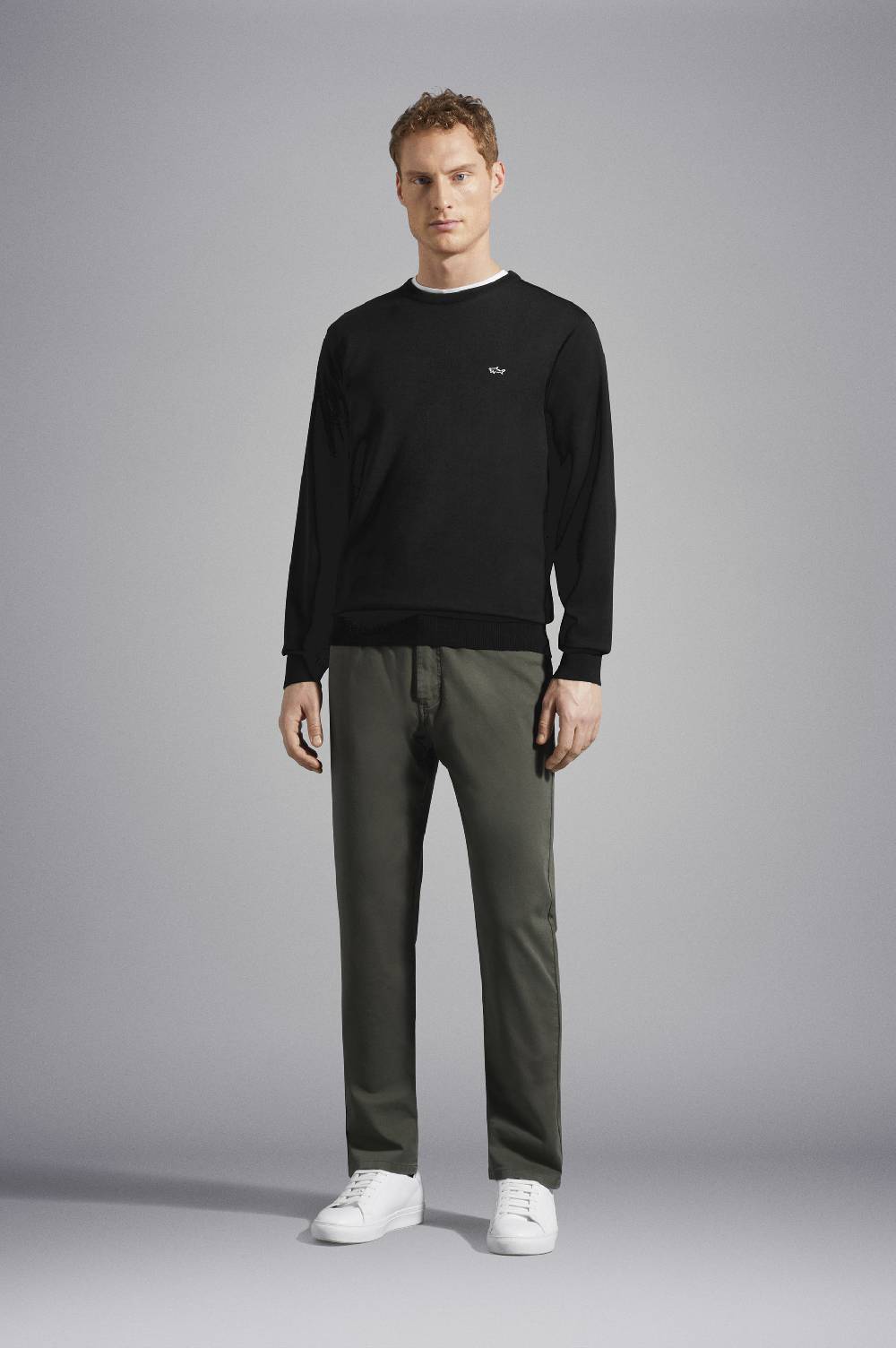 Paul & Shark Maglia In Lana Con Shark Badge Paul & Shark