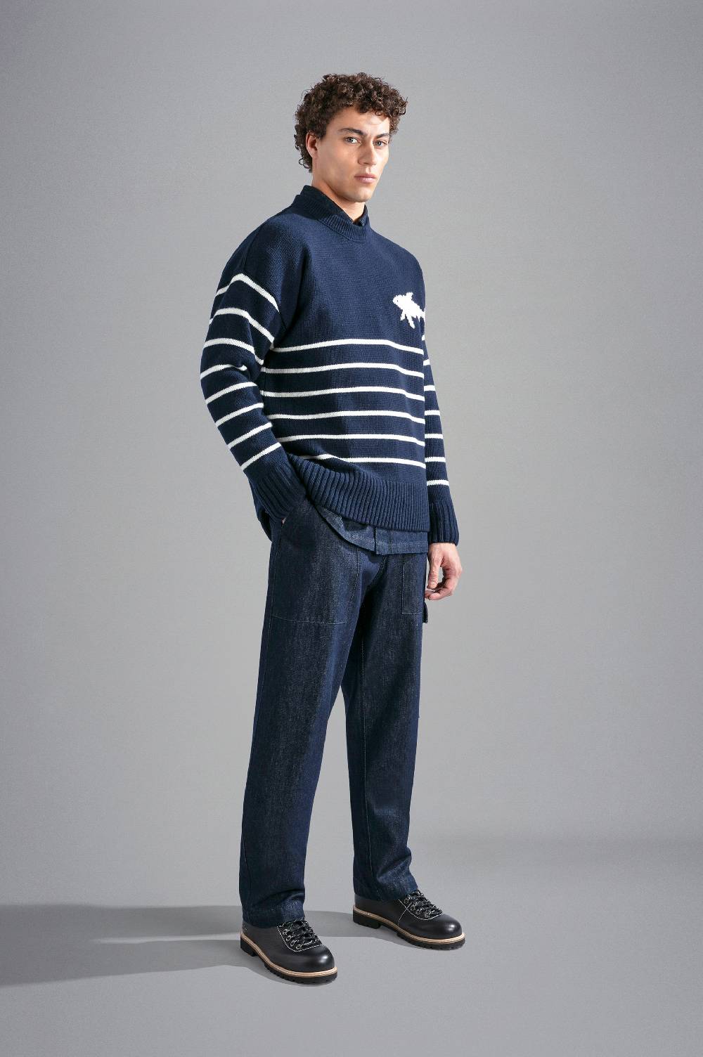 Paul & Shark Maglia In Re-Wool Con Intarsio Shark Paul & Shark