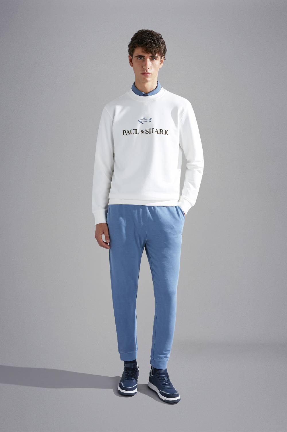 Paul & Shark Pantaloni Sportivi In Cotone Stretch Tinto Capo Paul & Shark