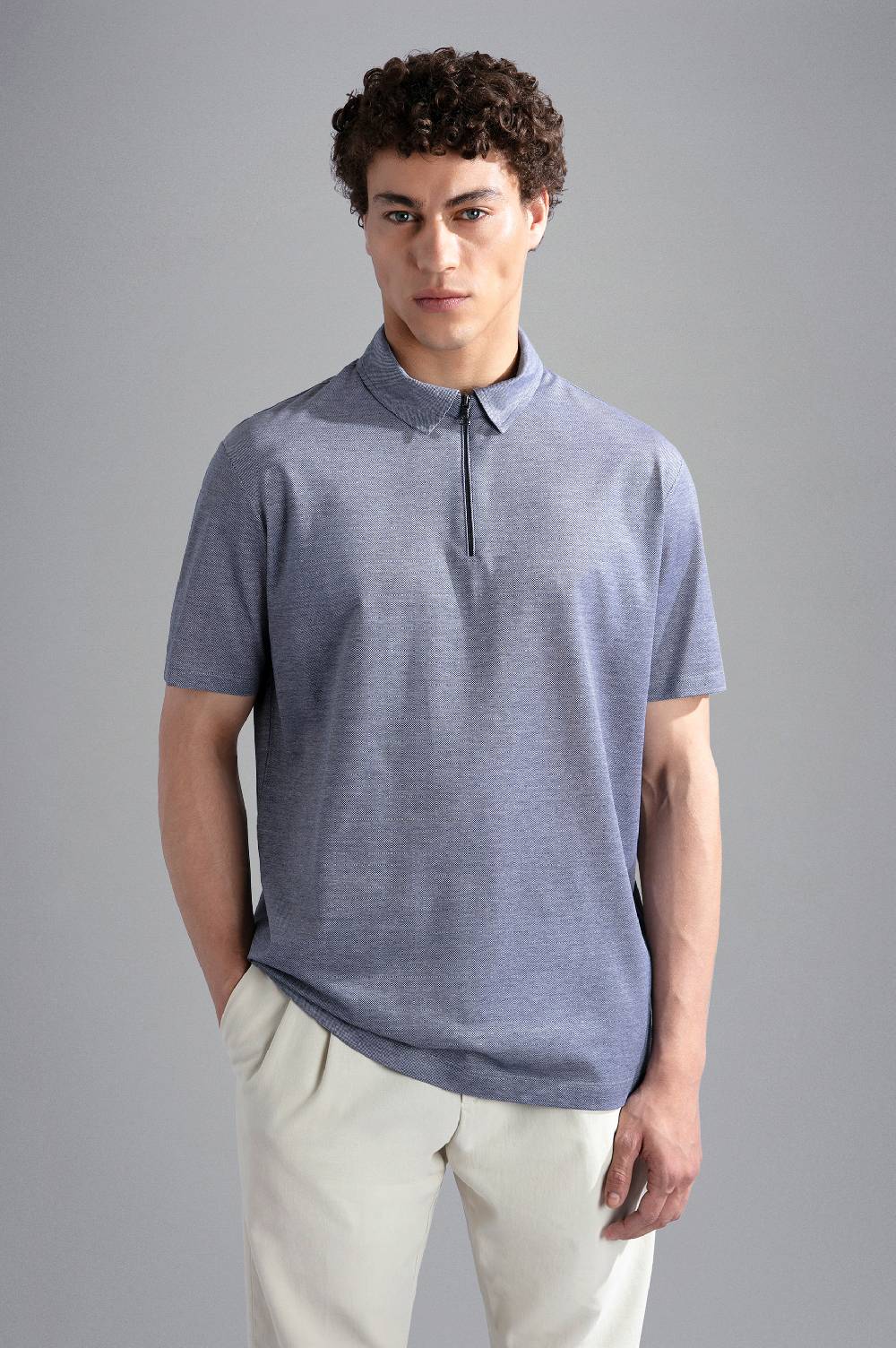 Paul & Shark Polo in cotone piqué con zip Paul & Shark