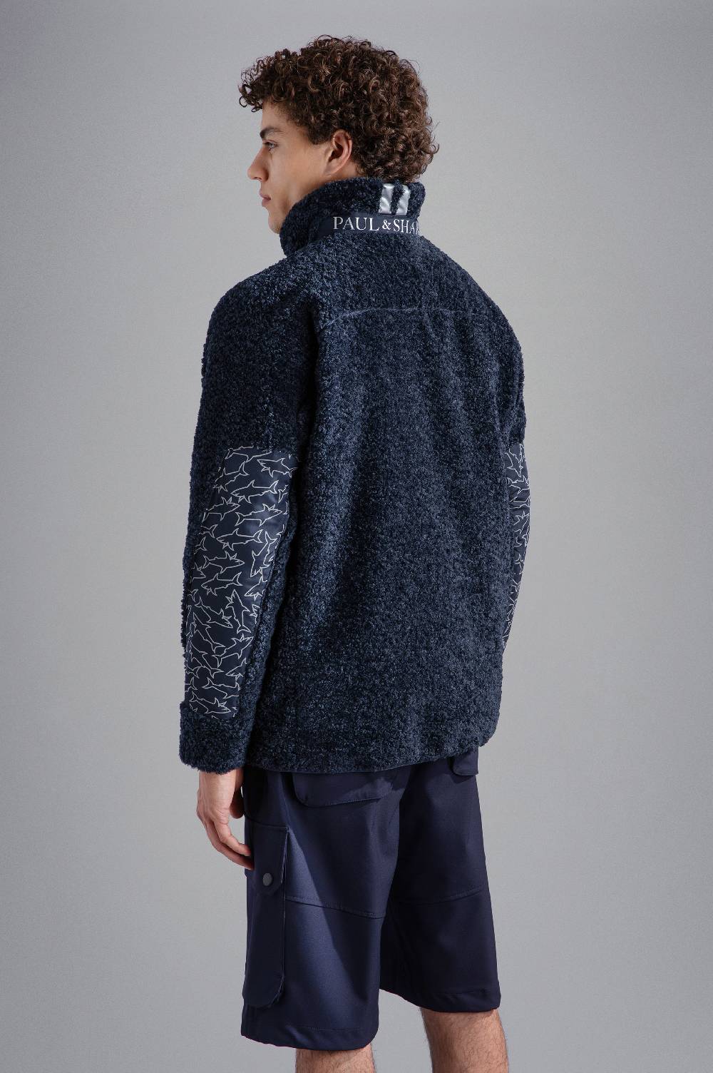 Paul & Shark Pile Con Inserto A Contrasto Shark Pattern Paul & Shark