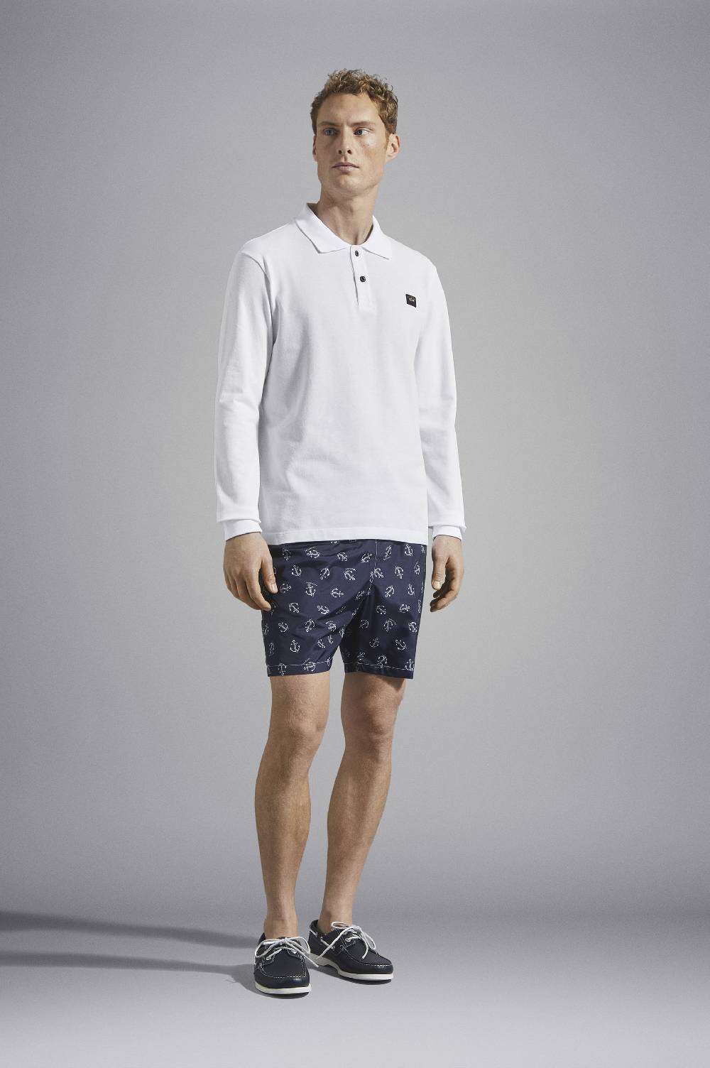 Paul & Shark Polo In Cotone Piqué Con Badge Iconico Paul & Shark