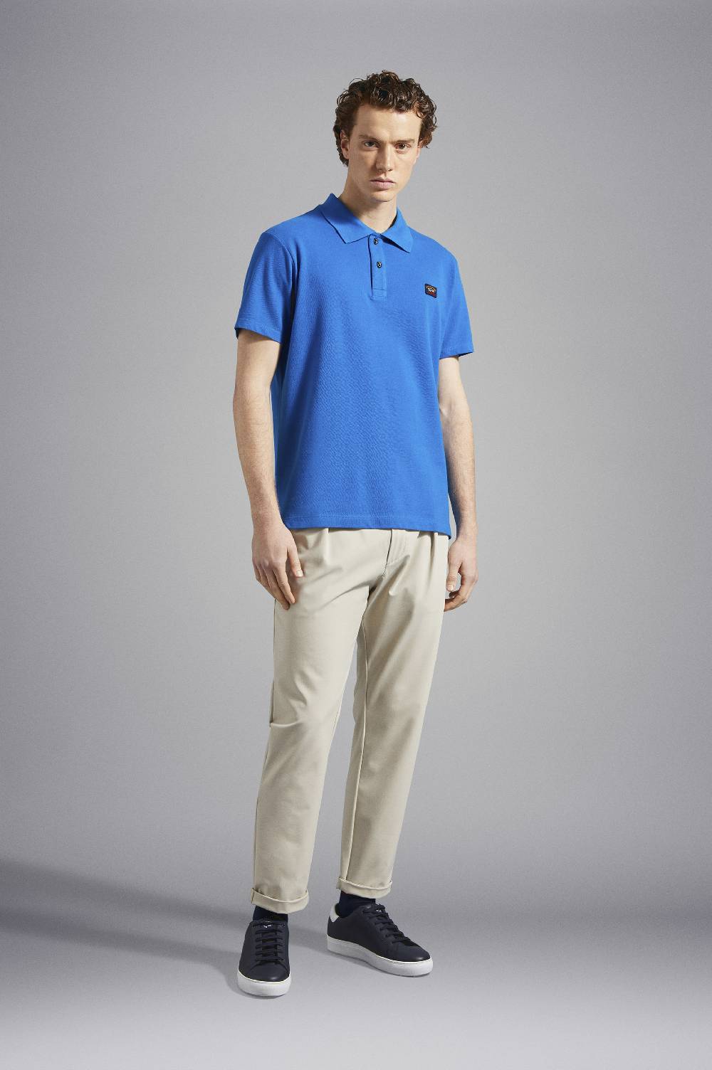 Paul & Shark Polo In Cotone Piqué Con Badge Iconico Paul & Shark