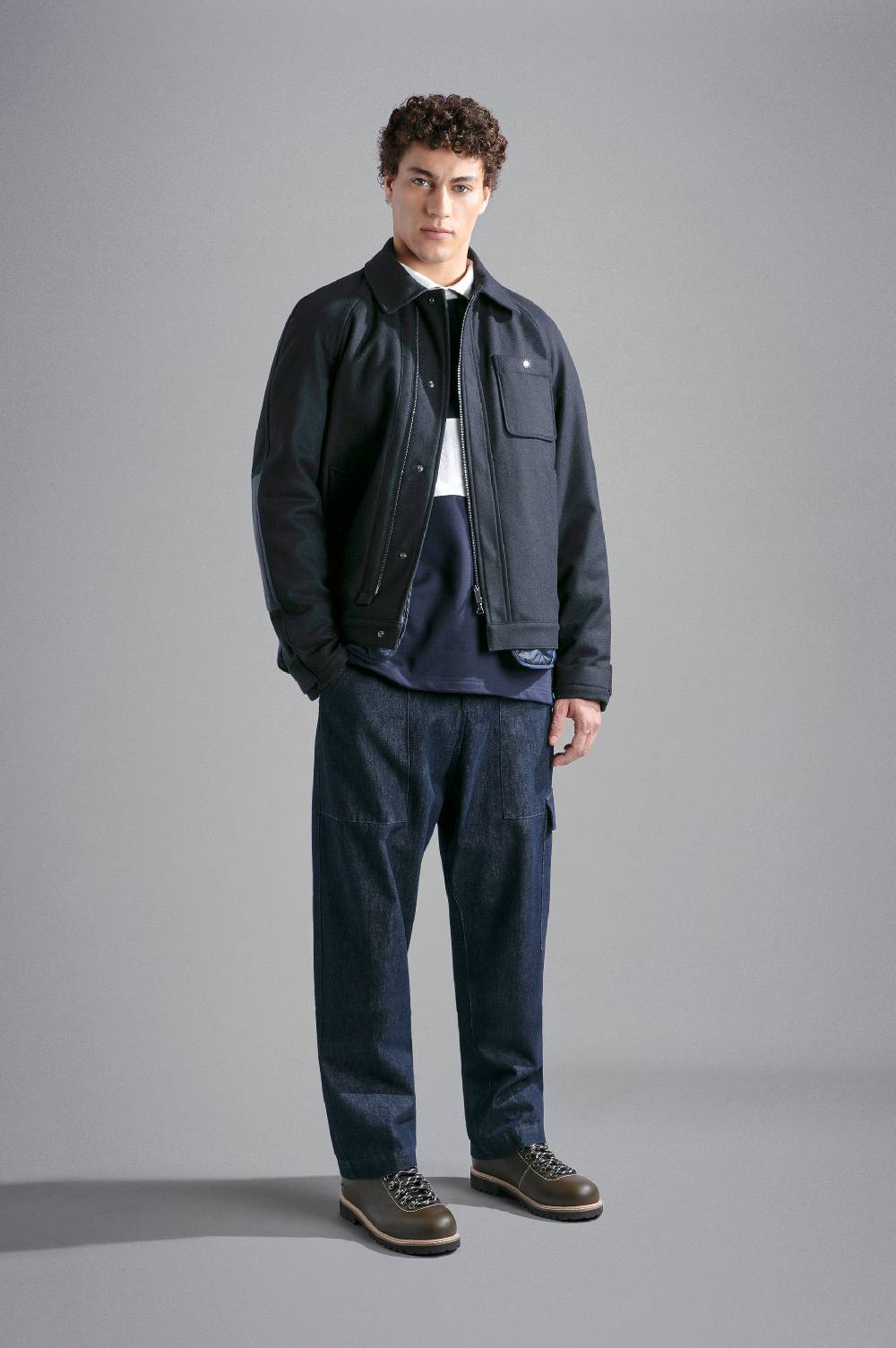 Paul & Shark Polo In Cotone Winter Fleece Con Ricamo Paul & Shark