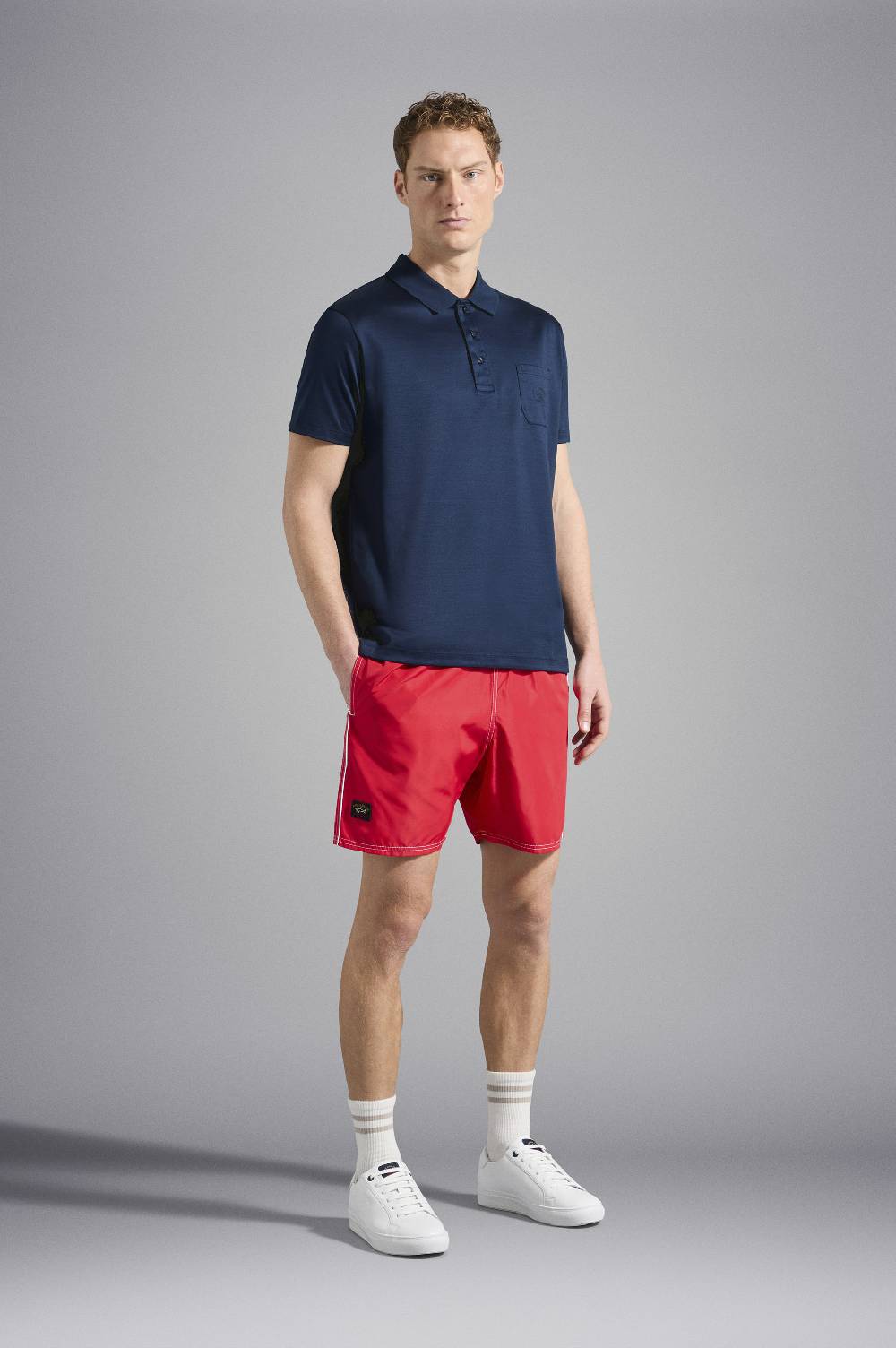 Paul & Shark Polo In Jersey Di Cotone Con Logo Ricamato Paul & Shark