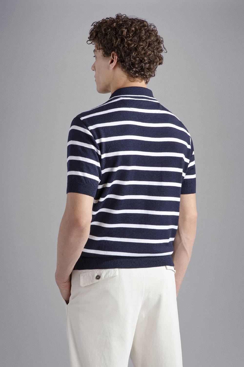 Paul & Shark Polo In Summer Wool Con Motivo A Righe Paul & Shark
