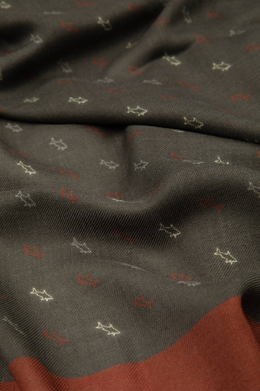 Paul & Shark Sciarpa In Lana Con Motivo Shark Paul & Shark