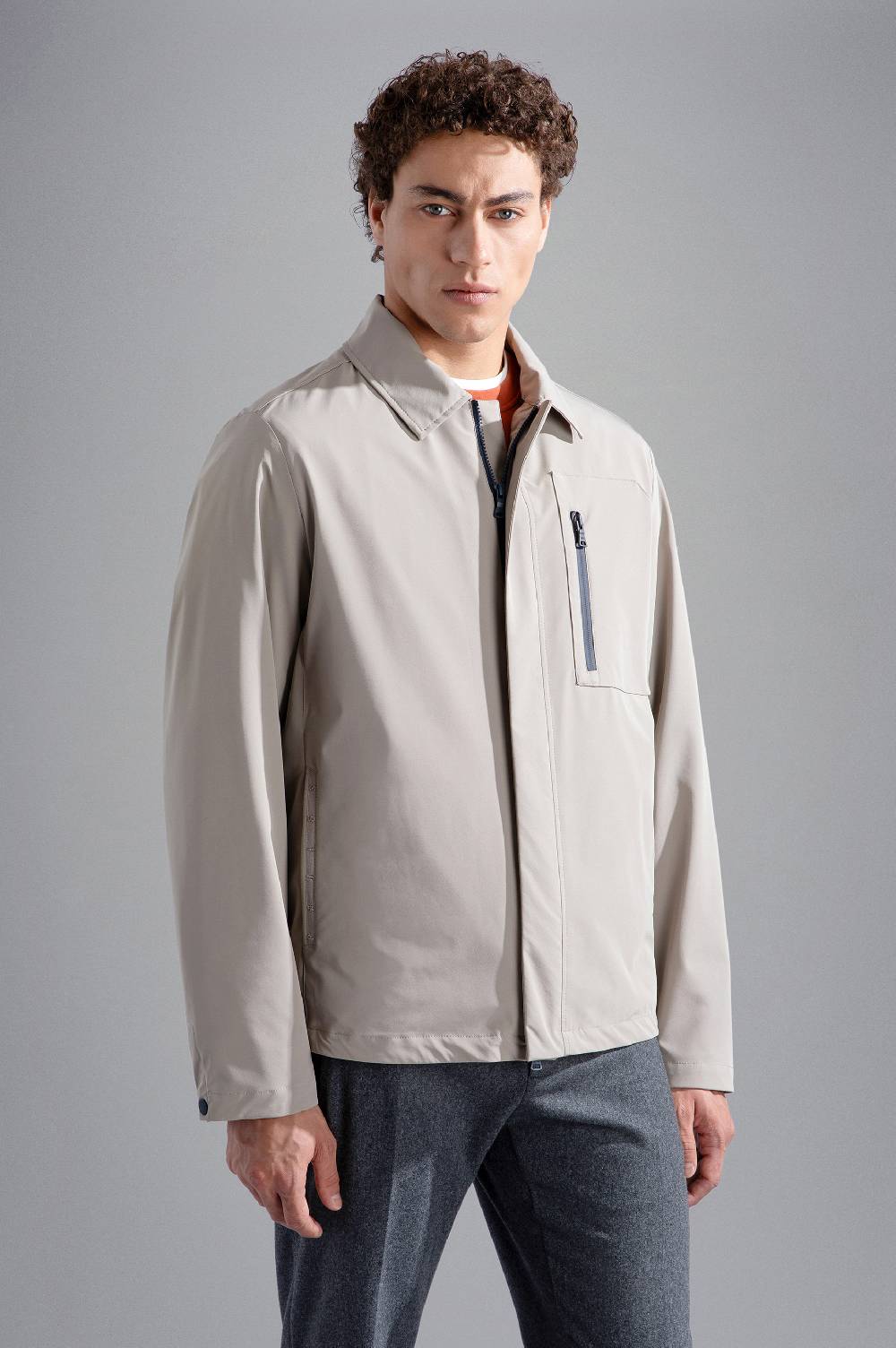 Paul & Shark Shacket in Typhoon Re-4X4 Stretch Paul & Shark