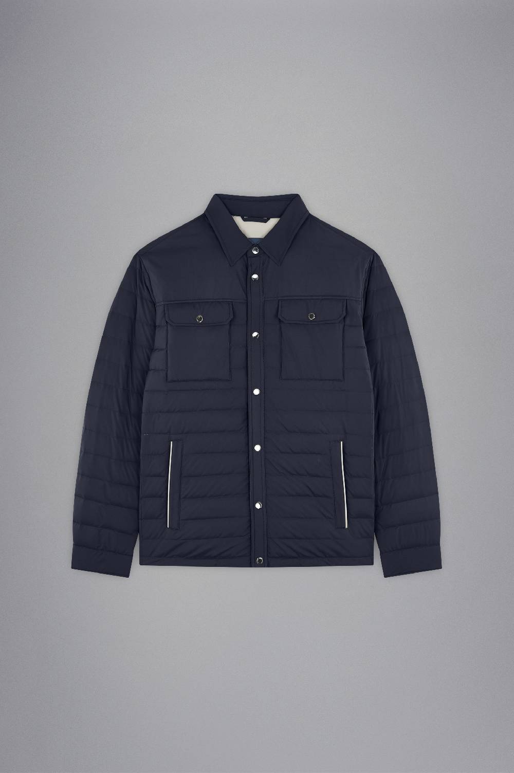 Paul & Shark Shacket Trapuntata In Typhoon Platinum Paul & Shark