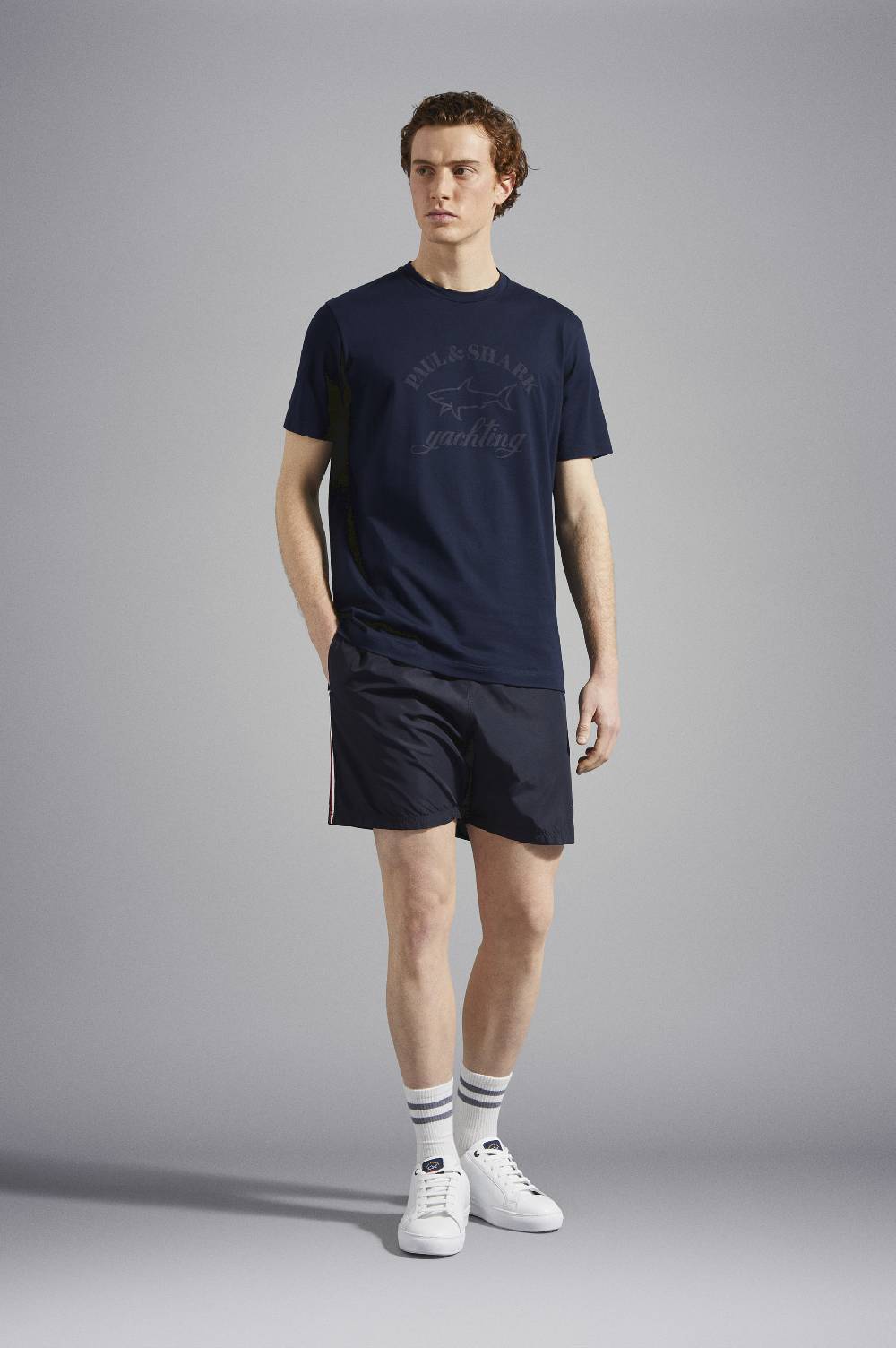 Paul & Shark T-Shirt In Cotone Con Logo Stampato Paul & Shark