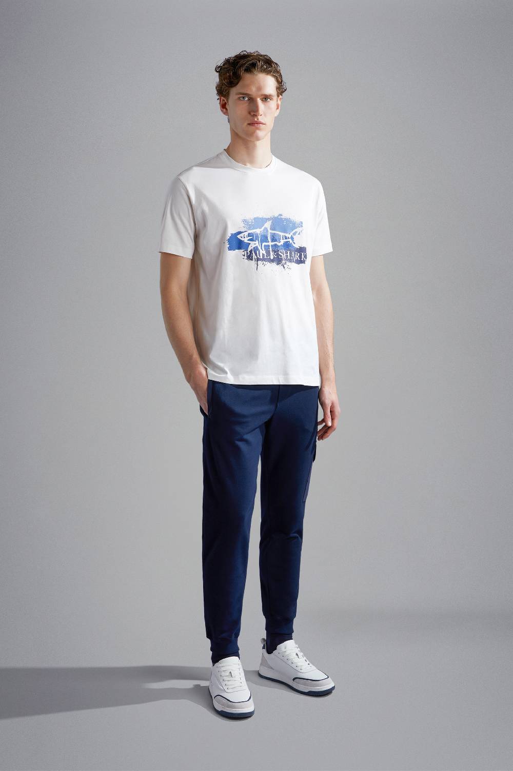 Paul & Shark T-shirt In Cotone Con Stampa Spray Paul & Shark