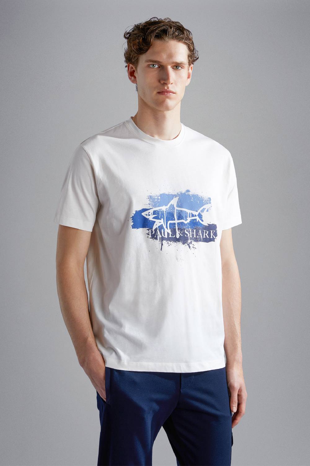 Paul & Shark T-shirt in cotone con stampa spray Paul & Shark